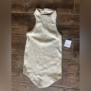 NWT Free People Cream Ribbed Tank Top